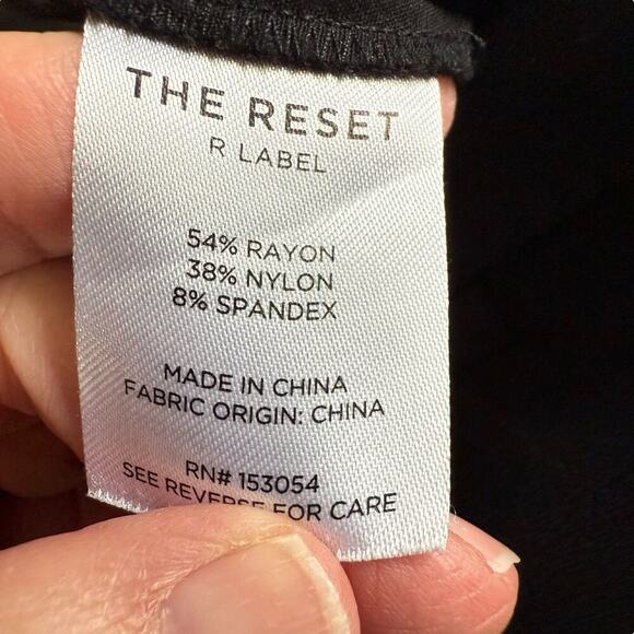 The Reset R Label Ponte Dress Pants Mid-Rise Tapered Leg Black Womens L Classic - Picture 6 of 10